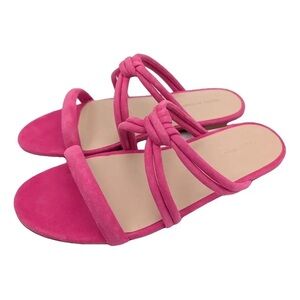 Stewart Weitzman Peonia Pink Suede Twist Knot Sandals - sz9